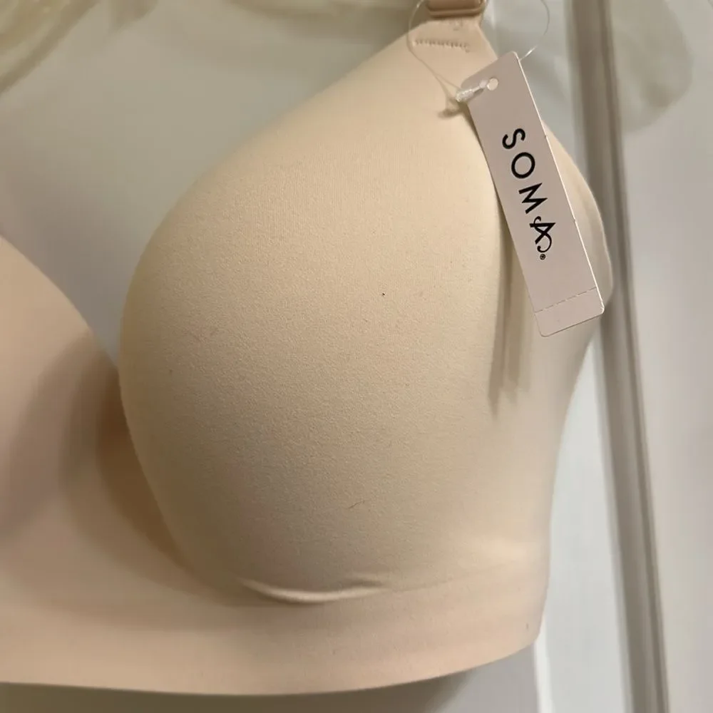 Soma Enbliss Wireless Bra NEW Pale Sand 38DD